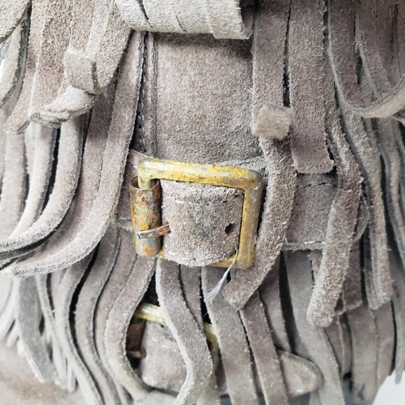 Freebird Belle Ankle Booties Women's Distressed Suede Tier Fringe Western Boho 6 - Picture 5 of 15